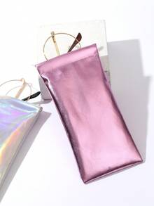 1 pieza Bolsa portátil de gafas de colores para mujeres, bolsa de gafas elegante y brillante, estuche de almacenamiento de gafas de moda ligero y protector, bolsa de gafas de moda - Multicolor - Ver 6
