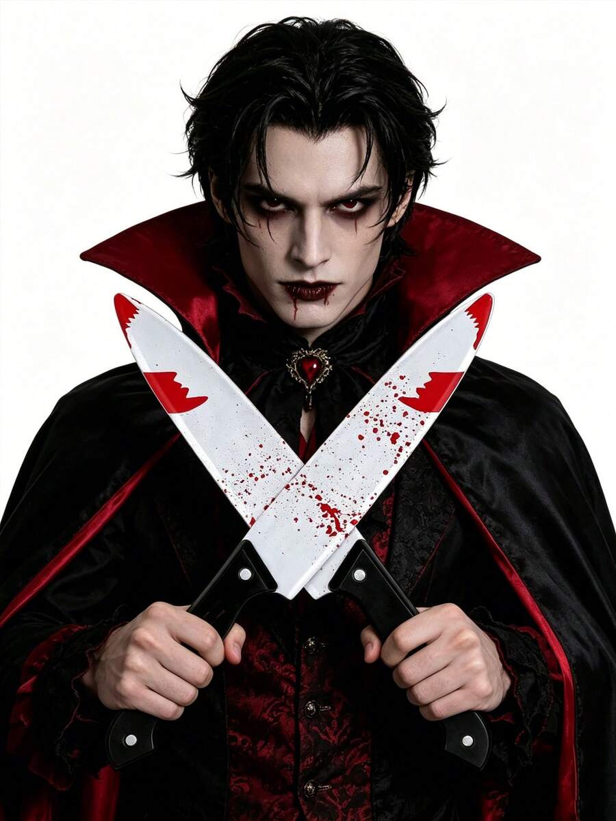 1pc-Halloween Bloody Fake Knife - Bloody Prop, Viral Bloody Pointed Plastic Simulation Knife, Halloween Decoration, Halloween Party Supplies, Halloween Photo Prop, Horror Prop, Simulation Halloween Knife, With Blood Stains, Create Horror Atmosphere, Halloween Costume Accessory, Suitable For Halloween, Ghost Festival Decoration Prank Prop, Haunted House Decoration, Photo Prop, Halloween Costume Prop