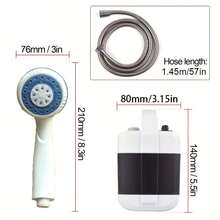 可攜式充電式戶外淋浴器 - 淋浴噴頭噴霧器，可從水桶抽水。隨時隨地享受清爽體驗，非常適合露營、徒步、旅行、洗車和寵物清潔，適用於露營車旅行、戶外露營、自駕遊、庭院使用、澆花、洗車和寵物洗澡的多功能戶外淋浴套裝 - Outdoor shower set - 查看 2