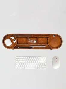 1 buah Organizer Meja Kayu Kompak, Cocok untuk Pena, Kacamata Modis, Ponsel dan Baki Keyboard, Desain Minimalis, Aksesori Kantor Kayu Tahan Lama, Finishing Alami, Dekorasi Meja yang Elegan - View 5