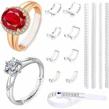KLONKEE Ring Size Measuring Tool For Loose Rings, 12pcs Ring Protectors And 1pc Ring Size Measuring Strap, Ring Size Adjuster, Invisible Ring Protector Spacer Tightener, Size Adjuster For Men And Women, Suitable For 1mm To 8mm Rings - Mix - View 9