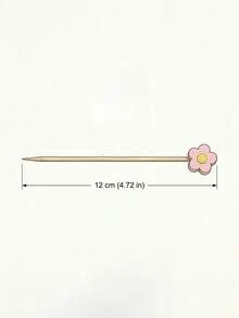 1 Pack Floral Cocktail Skewers, 4.72 Inch Handmade Pink Floral Bamboo Sticks, Decorative Food Picks, Suitable For Cocktails, Fruit, Cold Cuts - Multicolor - View 12