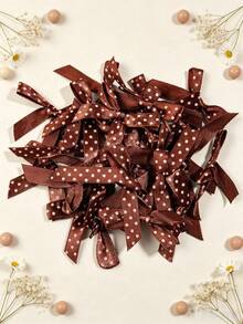 (50 Pieces/Bag) Satin Polka Dot Bows, 4cm Ribbon Bow With Various Colors For Gift Decoration And Making Hairpin Headwear, DIY - Polka Dot Bow - View 18