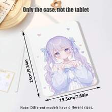 可愛女孩抱著泰迪熊與愛心圖案，1件翻蓋式桌面保護殼，附筆槽，360°旋轉支架，相容於 Honor 8/9/10/X8/X8A/X9/X8Pro/X9Pro/X9A/Matepad Pro/Matepad SE 11/Matepad 11/Apple 10th Gen/11 2025 (A16) 與 A9 及其他熱門機型 - 款式5 - 查看 4