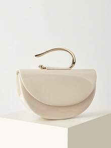 Bolso de mujer de cuero lacado elegante, bolso de embrague minimalista con cadena, bolso de lujo ligero para fiestas/noche, regalo de cumpleaños perfecto para la novia, adecuado para fiestas - Verde - Ver 3