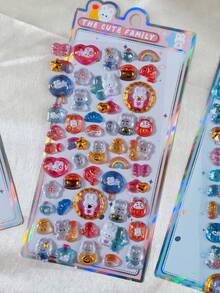 可愛卡通 Happy March Nattosan 復古 3D 浮雕貼紙創意水晶裝飾手機殼禮物 - 彩色 - 查看 6