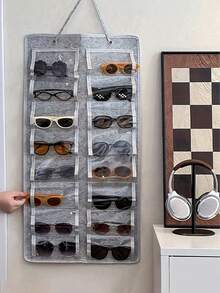 1pc Fashionable Glasses Accessory & Jewelry Storage Bag, Wall-Mounted Glasses Organizer, Perfect Gift For Birthday, Wedding, Party, Colleagues, Friends And Family, Back To School, Foldable, Glasses Storage Hanging Bag, Unisex Gift - Multicolor - View 9