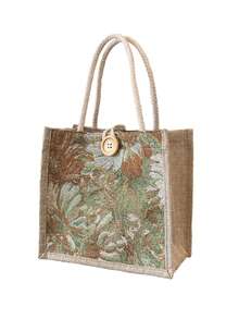 1PC Student Korean Style Handbag Women Fashion Linen Lunch Bag Japanese Canvas - Multicolor - View 15