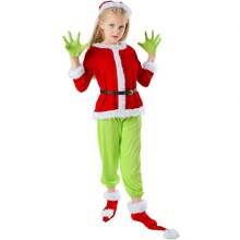 Christmas Cosplay Costume, Santa Claus Suit, Green Monster, Costume For Performances, In Stock. - White - View 9