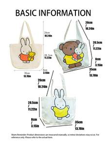 Tas Tote Kanvas Lucu Resmi MIFFY, Tas Bahu Pelajar Kapasitas Besar, Motif Kelinci, Gaya Minimalis Kasual, Cocok Untuk Sekolah/Kerja, Edisi Terbatas TK Ins Terlaris 2026 - View 4