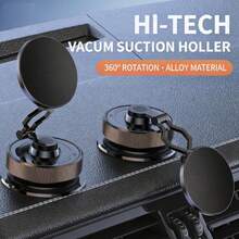 WESTMADE Mini Rotating Foldable Vacuum Magnetic Car Phone Holder, Suitable For Car Dashboard, Compatible With All Phones, Car Phone Holder Accessory - A - View 2