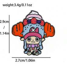 1/5pcs Q Version One Piece Anime Enamel Brooch, Luffy Zoro Cartoon Metal Lapel Pin, Backpack Clothing Hat Decoration Badge, Collectible Gift - Multicolor - View 14