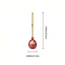 Japanese Style Daruma Water Koto Bell Pendant, Lucky Charm For Wealth And Fortune, Bag Charm, Keychain, Phone Strap, Backpack Accessory, USB Drive Pendant, Healing Japanese Style Gift, Lucky Small Bell Decoration - Multicolor - View 6