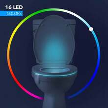 1 pieza Luz nocturna cuadrada de colores para el baño, luz de baño con sensor de movimiento, iluminación portátil que cambia de color - Multicolor - Ver 6