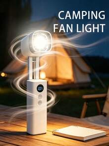 Premium Handheld Fan Light, 5-Speed Wind, 3000mAh Large Capacity Battery, 3 Lighting Modes, Multi-Function Desktop Cooling Fan, Shatter-Resistant PC Body, Suitable For Travel, Camping, Home - Various - View 4