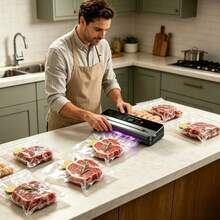 Electric Vacuum Sealer, Kitchen Food Sealer, Built-In Cutter, Dry & Wet Food Vacuum Packaging Machine - Multicolor - View 4