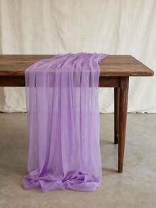 Light Purple Glitter Chiffon Table Runner, Transparent Tulle Table Runner, Chiffon Wedding Drapes Tablecloth, Wedding Chiffon Table Runner, Romantic Chiffon Outdoor Curtain Backdrop, Lawn Arch Drapery Backdrop Decoration Fabric, Suitable For Bride, Birthday Party, Holiday, Ceiling, Dining Table Centerpiece Decoration, Large Banquet Tablecloth Photo Prop, Thanksgiving Wedding Ceremony Party Ceiling Decoration - Lilac Purple - View 10