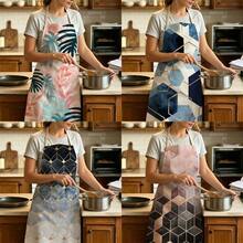 1 pieza Delantal con estampado geométrico degradado - Diseño sin mangas, ajuste duradero y cómodo, con patrón de hexágono geométrico delineado, adecuado para cocinar, hornear y limpieza del hogar, delantal de limpieza doméstica, delantal de tareas del hogar, uniforme del hogar, delantal de jardinería pintado a mano, regalo divertido para vacaciones - Multicolor - Ver 1