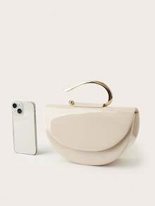 Bolso de mujer de cuero lacado elegante, bolso de embrague minimalista con cadena, bolso de lujo ligero para fiestas/noche, regalo de cumpleaños perfecto para la novia, adecuado para fiestas - Verde - Ver 6