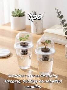 1pc Hydroponic Planting Pot: One Transparent Cylindrical Plastic Propagation Container - Part Of A Hydroponic Planting Kit. Made Of High Light Transmittance Material, Transparent Design Allows Real-Time Monitoring Of Root Growth. Suitable For Office, Home Or Garden - Multiple Styles - View 9
