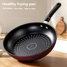 1pc Non-Stick Frying Pan, Flat Bottom Pan, Kitchen Utensil, Suitable For Frying Steak, Eggs, Pancakes And Deep Frying, Compatible With Induction And Gas Stoves - View 9
