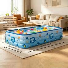 Children's Ocean Cartoon Rectangular Swimming Pool, Portable Indoor/Outdoor Baby Bath Tub, Suitable For Toddlers Summer Water Play, Foldable Water Play Accessory - Blue Dream Pool - View 13