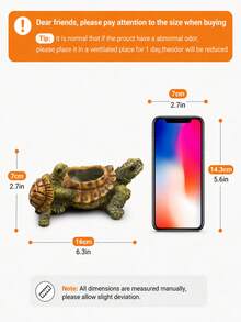 1件裝迷人母子海龜造型植栽裝飾品－創意樹脂動物雕塑，適合多肉植物與綠色植物，室內/室外園藝裝飾，陽台、露台、花園適用，完美海龜主題花園裝飾 - A - 查看 7