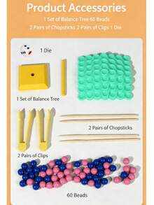 Bead Balance Tree Board Game, Multi-Player Interactive Stacking Challenge Toy, Educational Tabletop Game, Suitable For Family Gatherings, Solo Play And Group Entertainment - Multicolor - View 7