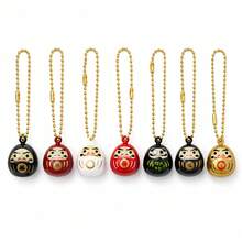 Japanese Style Daruma Water Koto Bell Pendant, Lucky Charm For Wealth And Fortune, Bag Charm, Keychain, Phone Strap, Backpack Accessory, USB Drive Pendant, Healing Japanese Style Gift, Lucky Small Bell Decoration - Multicolor - View 3