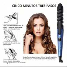 3 In 1 Titanium Alloy Hair Styling Set Curling Iron Flat Iron Dual Purpose Straightener With Spiral Curling Wand Detachable Comb Fast Heating Professional Tool Kit For Versatile Hairstyles Home Travel Salon Use - Blue - View 3