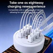 OLAF 8 In 1 Fast Charging Multi-Functional Expansion Dock USB A Type C Mobile Phone Charging Socket Converter For Travel Home Office - White - View 6