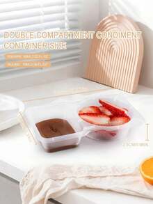 1pc / 5pcs / 10pcs Minimalist Dual-Compartment Snack Storage Box, Leak-Proof Lid, Reusable, Divided Design For Portion Control; Sturdy And Durable, Versatile Use For Storing Spices, Dried Goods, Various Snacks; Suitable For Kitchen, School, Travel, Camping, Picnic And Daily Home Use, Practical Life Essential, Also Perfect As Gift For New Year, Valentine's Day, Mother's Day, Father's Day, Graduation Season, Back To School - Multicolor - View 6