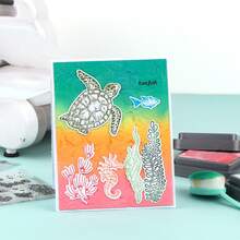 1 pieza Carpeta con relieve 3D, Suministros para scrapbooking DIY, Carpeta de plástico con relieve de patrón de concha, Adecuada para hacer tarjetas, scrapbooking y otras manualidades de papel - Multicolor - Ver 2