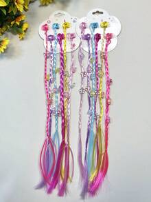 12pcs Multicolor Braided Hair Clips Hair Accessories Butterfly Star Twist Braid Hair Clips Performance Stage Colorful Mixed Hair Claws Decorative Headwear - Mixed color - View 3