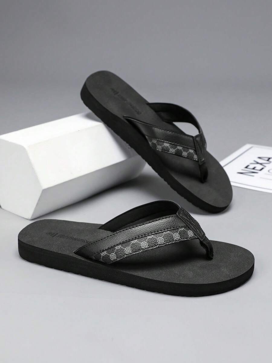 HISQIM Men's Yoga Mat Flip-Flops With Arch Support And Comfortable Cushioning, Suitable For Both Indoor And Outdoor Use. - Black - View 1