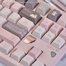 溫柔世界粉色主題鍵帽 原高 PBT 昇華印 適用於機械鍵盤 - 查看 8