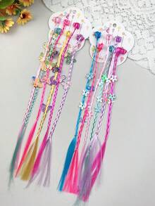 12pcs Multicolor Braided Hair Clips Hair Accessories Butterfly Star Twist Braid Hair Clips Performance Stage Colorful Mixed Hair Claws Decorative Headwear - Mixed color - View 12