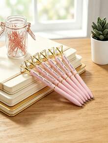 [Disesuaikan] Pulpen Ballpoint Berlian Imitasi Besar Berukir, Pulpen Kristal Logam, Hadiah Pengiring Pengantin Pernikahan, Hari Guru, Kembali ke Sekolah, Ulang Tahun, Hadiah Liburan Natal, Hadiah Alat Tulis yang Dipersonalisasi - Set - View 9
