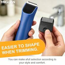 Men's Electric Body Hair Trimmer, Suitable For Full Body Shaving And Trimming, Multi-Functional Personal Care Product, USB Rechargeable, With Base, Great Companion For Home Or Travel, Battery Capacity 500mAh - Blue - View 10