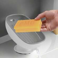 1Pc Shaped Soap Dish, Wall-Mounted Drainage Soap Holder Shelf, Soap Box, Keeps Soap Bar Dry And Clean, Easy To Clean, Bathroom Wall Mount Soap Rack, Extends Soap Lifespan Home Bathroom Decor Fall Decor Back To School - Multicolor - View 6