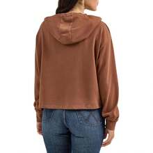 Wrangler Women's Retro Cropped Hoodie Sweatshirt Variant 1 - Cacao Nibs - View 2