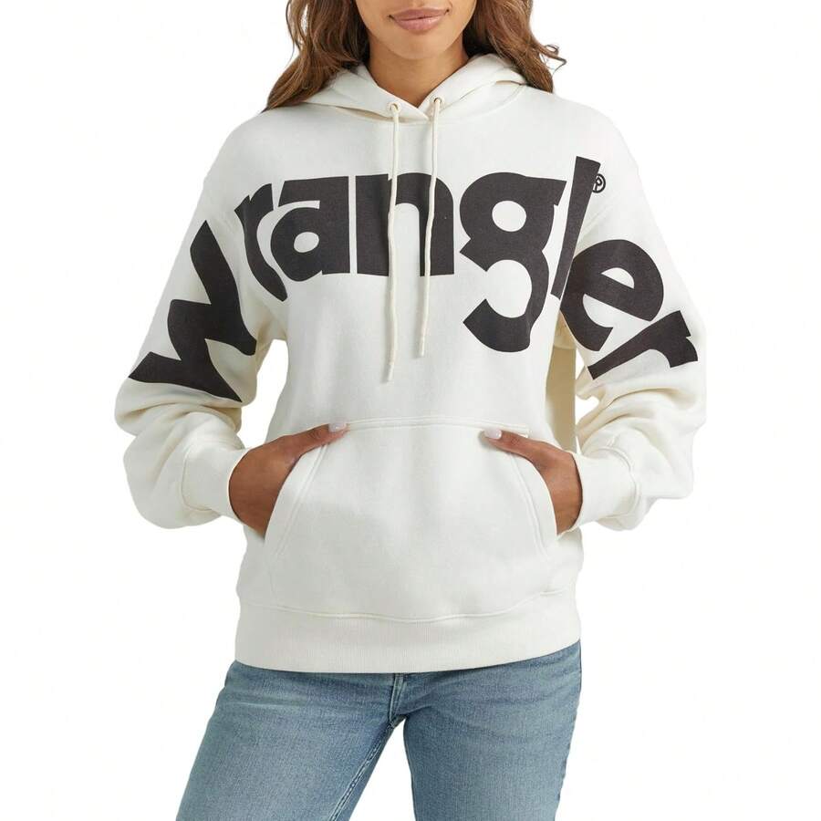 Wrangler Women's Retro Logo Hoodie Variant 3 - White - View 1