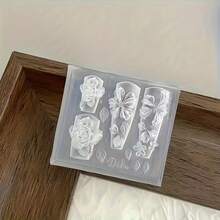 透明矽膠美甲模具 3D 玫瑰花瓣與葉片浮雕設計 清晰刻線 多款花朵造型 美甲 DIY 裝飾工具 3D 花卉造型 適用於美甲沙龍 DIY 創作 美甲 3D 飾品模具 - 彩色 - 查看 7