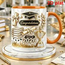 A Graduation Commemorative Mug For The  Graduation Season, Coffee Cup, With 2D Graphic Design, A Coffee Cup, A Graduation Gift From Parents To Their Daughter, For The 2026 Graduating Class, A Graduation Mug To Give Her As A Commemorative Present. - Multicolor - View 9