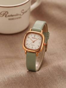 REBIRTH 1pc Women's Simple Fashion Casual Versatile Quartz Watch For Daily Wear - Green - View 3