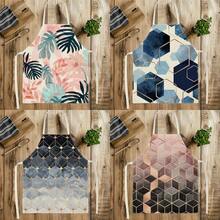 1 pieza Delantal con estampado geométrico degradado - Diseño sin mangas, ajuste duradero y cómodo, con patrón de hexágono geométrico delineado, adecuado para cocinar, hornear y limpieza del hogar, delantal de limpieza doméstica, delantal de tareas del hogar, uniforme del hogar, delantal de jardinería pintado a mano, regalo divertido para vacaciones - Multicolor - Ver 4
