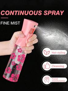 花卉圖案 PET 可重複填充旅行噴霧瓶 - 專業高壓霧化噴頭 | 200ml/300ml 高壓連續真空細霧噴霧器 | 髮型造型工具、美髮配件與旅行必需品 - 彩色 - 查看 8