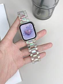 1 pieza Correa de reloj de moda para mujer de PC compatible con Apple Watch 38/40/41/42/44/45/46/49mm, correa de repuesto elegante para smartwatch compatible con Apple Watch Series 12 11 10 9 8 7 6 5 SE3 Ultra 4 3 2 1, SE y Ultra, accesorio de pulsera casual formal para uso diario, viajes al aire libre y fiestas, regalo para mujeres, amigas, familia y entusiastas de los relojes - Multicolor - Ver 17