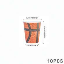 7/9 Inch Basketball Theme Paper Plates, Napkins, Party Supplies - Disposable Basketball Tableware Set, Sports Fan Birthday Party Decorations - Multicolor - View 13
