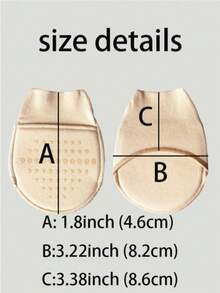 1/2/4/8 Pairs Women's Soft Cushioned Non-Slip Half Socks, Anti-Slip Rubber Dot Design, Summer Sandals Invisible Transparent Insoles, Suitable For Daily Casual Wear, Women's Shoe Accessories, Size 35-39 - Beige - View 5